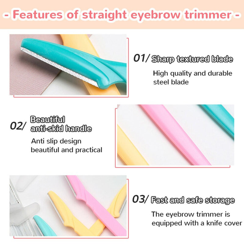 Eyebrow Shaving Knife Eyebrow Scissors with Comb Stainless Steel Plastic Razor Facial Hair Removal Razor Razor Make-up Tool