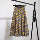 Pleated Skirt Women New  Print Cartoon Pattern  Elastic Women Skirts Big Swing Party Holiday High Waist Skirts