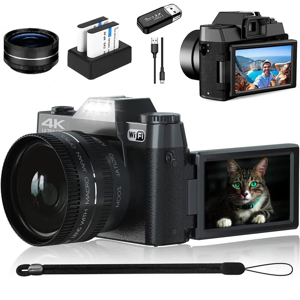 KOMERY Compact Digital Photography Camera 4K WIFI Web Camera Vintage V