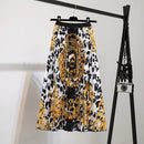 Pleated Skirt Women New  Print Cartoon Pattern  Elastic Women Skirts Big Swing Party Holiday High Waist Skirts