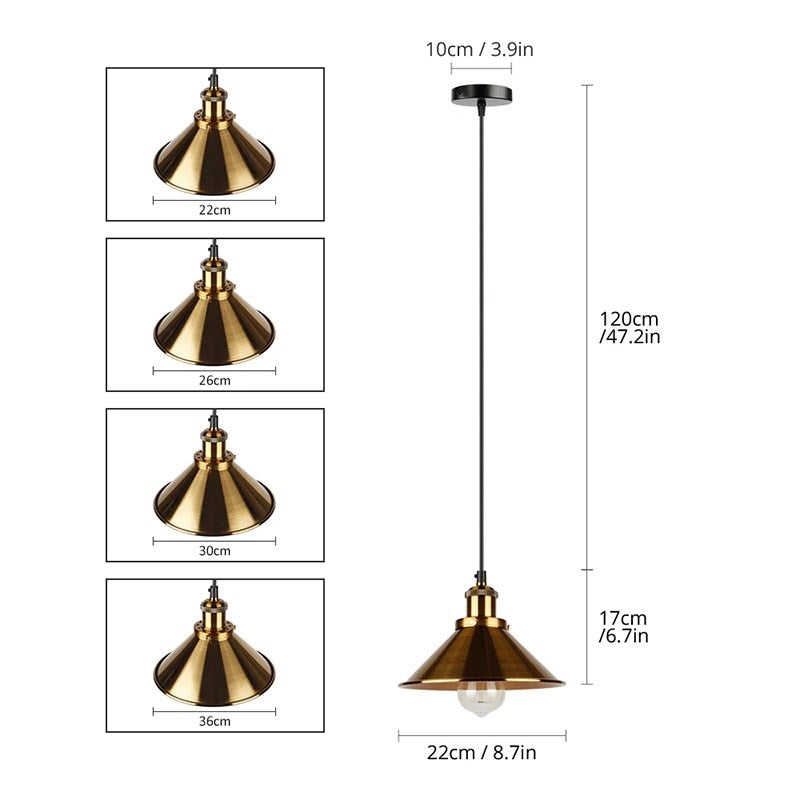 Pendant Light Lamp Lighting Hanging Lamps for Ceiling Retro Industrial Home Decor Lights Fixture