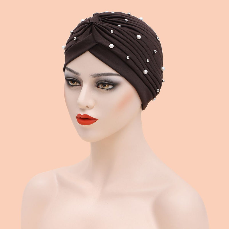 Women Shine Silver Gold Knot Twist Turban Headbands Cap Autumn Winter Warm Headwear Casual Streetwear Female Muslim Indian Hats