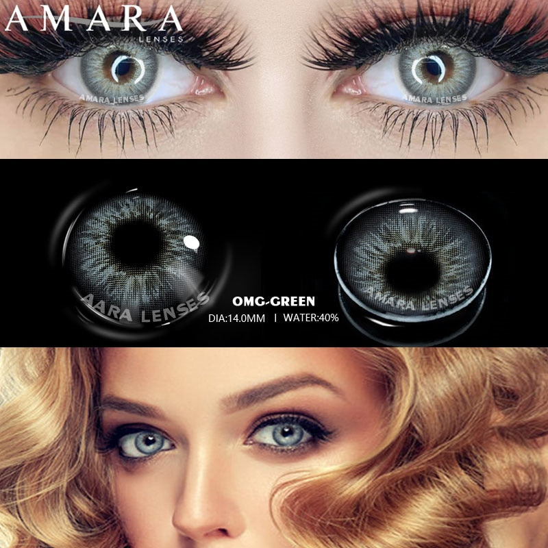 AMARA 1Pair Color Contact Lenses for Eyes OMG Series Soft Contact Lens Beauty Contact Lenses Eye Cosmetic Color Lens Eyes