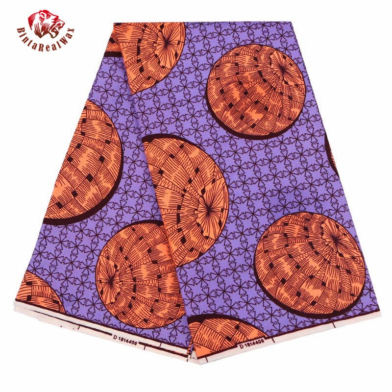 Bintarealwax Ankara African Polyester Wax Prints Fabric Binta RealWax High Quality 6 yards African Fabric for Party Dress FP6230