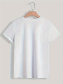 90s T Shirt Paris Women Print T-shirt Girl Short Sleeve Crew Neck Casual Top for Summer Spring Women's Clothing