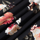 Nice-forever Print Floral Patchwork Button Casual Dress Business Three Quarter Zip Back Bodycon Office Dress b288