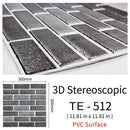 3D Wall Stickers 30x30cm Water and Oil Proof Not Fade wall papers Imitation Brick Tile Stone grain cobblestone for Home Decorate