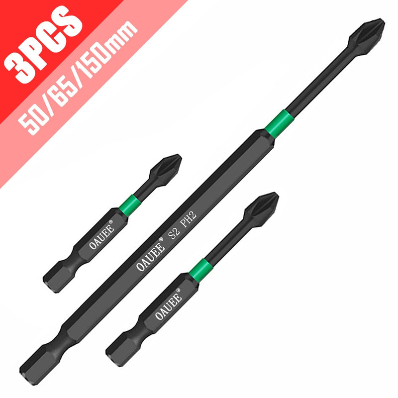 4/5/6pcs Magnetic Batch Head Impact Strong Cross PH2 High Hardness Screwdriver Bits 60/70/90mm Anti Non-slip WaterProof Bits