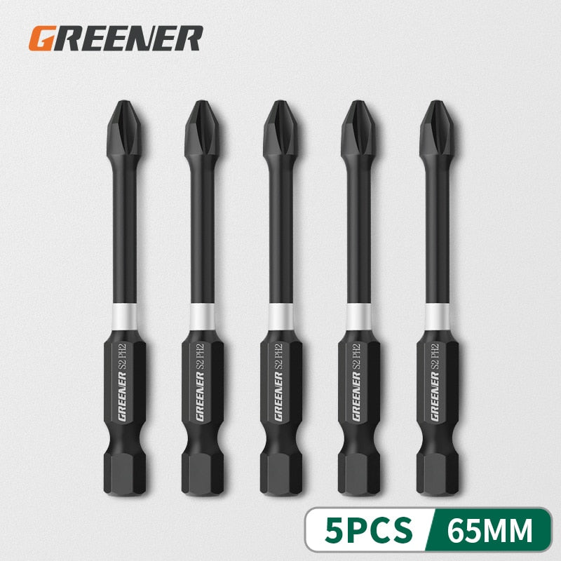 Greener Impact Strong Magnetic Batch Head Cross High Hardness Hand Drill Bit Screw Electric Screwdriver Set 50 65 70 90 150mm