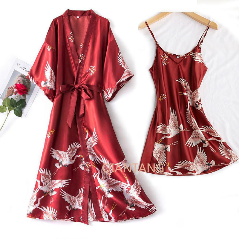 Fashion Women Mini Kimono Robe Lady Rayon Bath Gown Yukata Nightgown Sleepwear Sleepshirts Pijama Mujer Size M-XXL