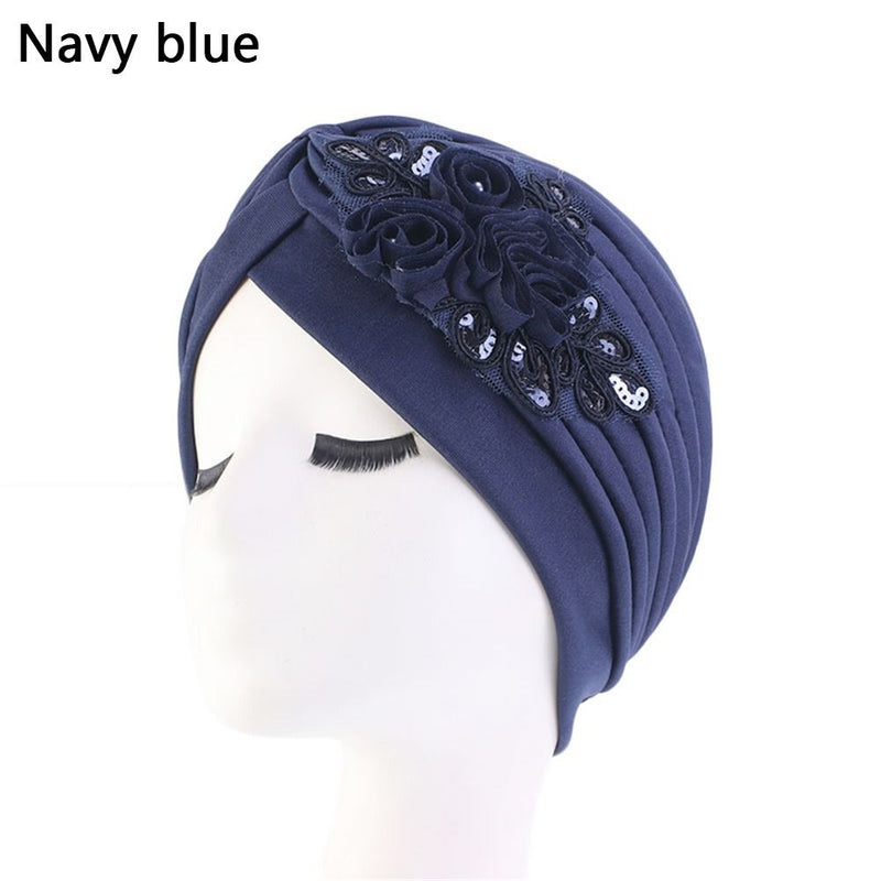 Women Shine Silver Gold Knot Twist Turban Headbands Cap Autumn Winter Warm Headwear Casual Streetwear Female Muslim Indian Hats