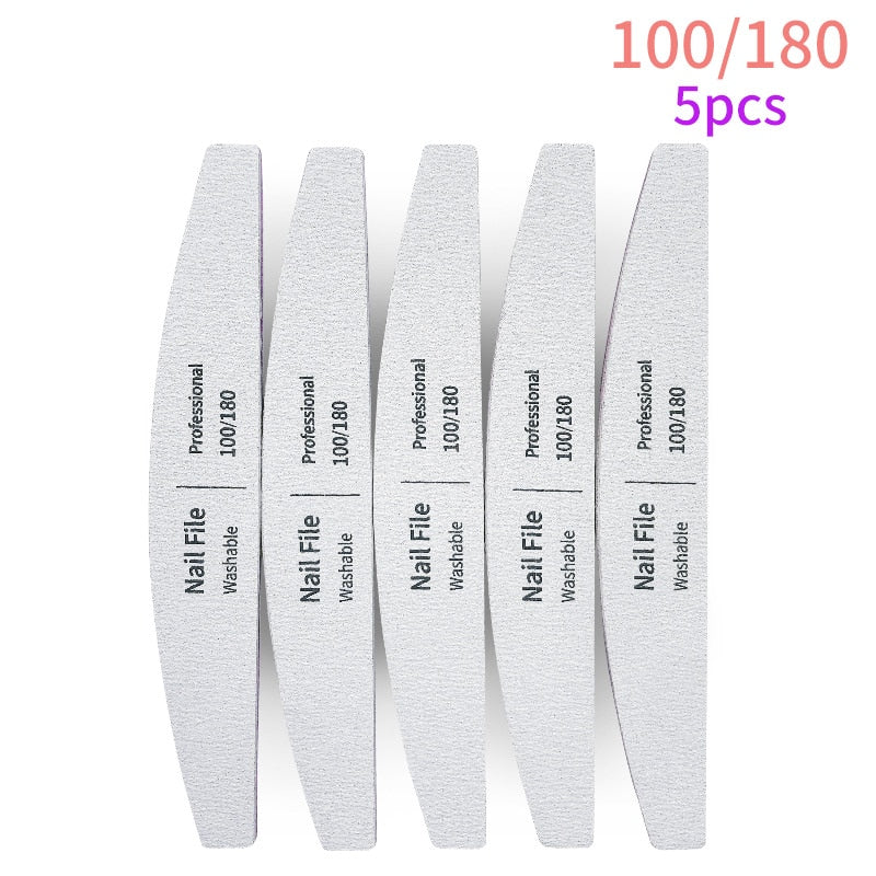 Nail File 100 to 180 Professional Tools Emery for Manicure Lime 240 Sandpaper Gel Polishing Files for Nails Buffers Set Polisher