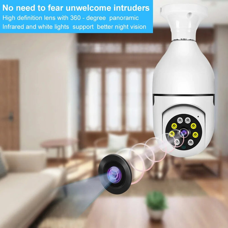 5G Wifi 5MP E27 Surveillance Camera CCTV IP Wifi Outdoor Camera Waterproof Security Protection Wireless Home Monitor Track Alarm