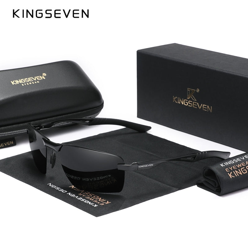 KINGSEVEN New Men's Polarized Sunglasses Aluminum Frame UV400 Sun Glasses Male Eyewear Driving Glasses