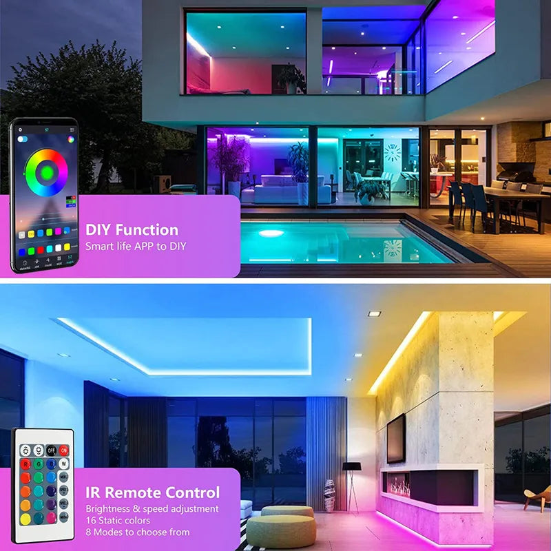 Color RGB 5050 LED Strip Bluetooth Tape Decor for Room LED 10m 15m 20m 30m PC TV backlight Neon LED Lighting Cветодиодная лента