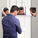 3 Way Mirror for Hair Cutting with Lights, 360 Trifold LED Lights Rechargeable Mirror for Hair Coloring, Braiding, DIY Haircut