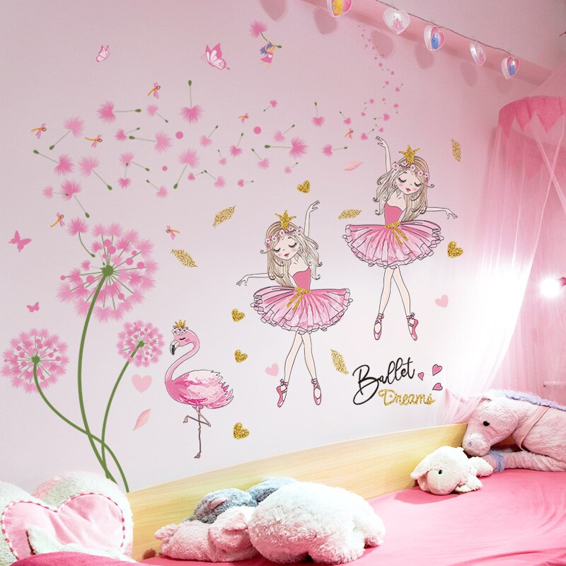 Deer Animal Wall Stickers Decor DIY Flowers Plants Wall Decals for Kids Rooms Baby Bedroom Kindergarten Nursery Home Decoration