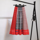 Pleated Skirt Women New  Print Cartoon Pattern  Elastic Women Skirts Big Swing Party Holiday High Waist Skirts