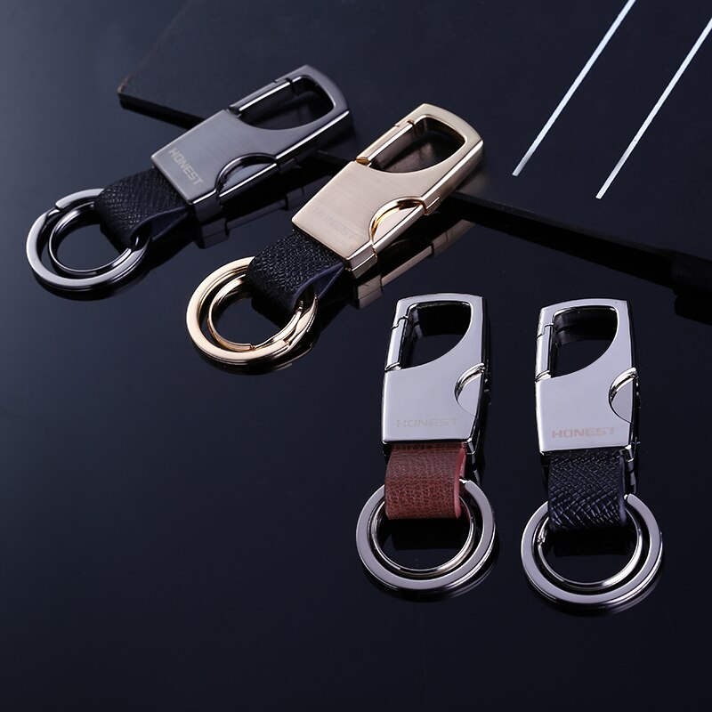 Honest Couple Key Chain Men Car Keychain Classic Buckle Leather Key Ring Holder Best Gift For Lover Fathers Day Gift Bag Charm
