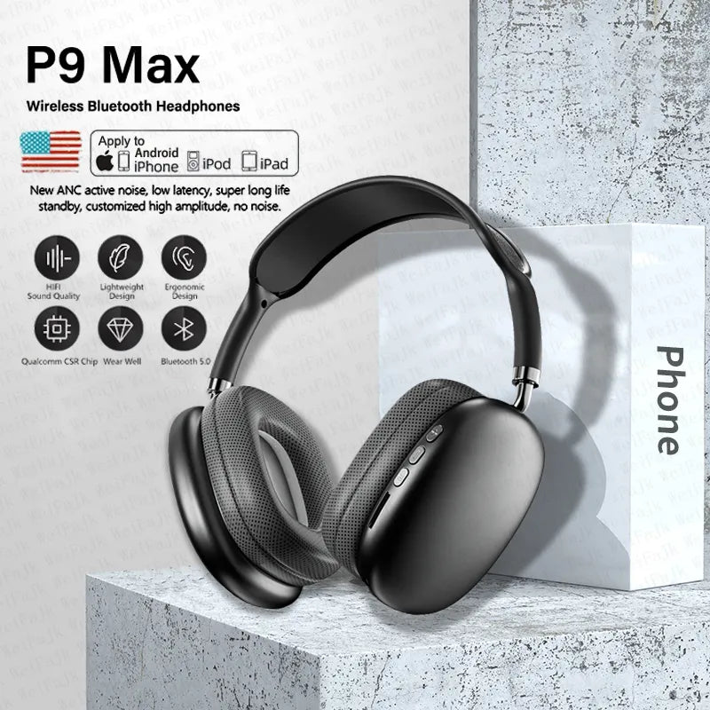 Factory Price P9 PRO Max Wireless Headphones with Mic Stereo Sound Max Fone  Sport Headset Wireless Earphone - China High-Quality Wireless Headphone and  Original Noise-Cancelling Bluetooth Headphone price