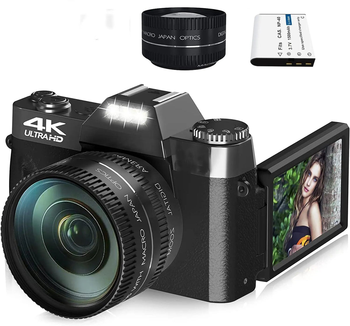 KOMERY Compact Digital Photography Camera 4K WIFI Web Camera Vintage V