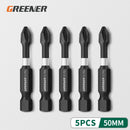 Greener 25 50 70 90 150mm Strong Magnetic Batch Head Cross High Hardness Hand Drill Bit Screw Electric Screwdriver Set
