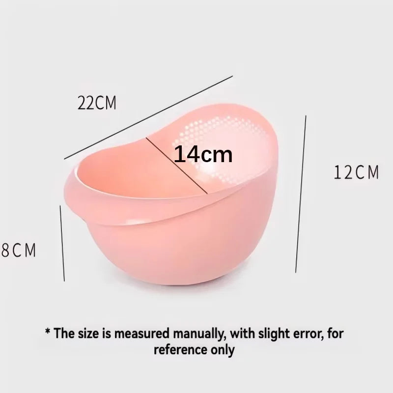 1PC-Silicone Colander Rice Bowl Drain Basket Fruit Bowl Washing Drain Basket with Handle Washing Basket Home Kitchen Organizer