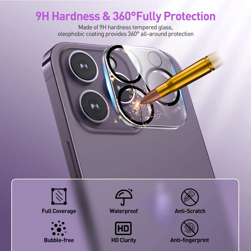 Camera Lens Protector Compatible for iPhone 14 Pro Max 6.7 inch & iPhone 15 14 13 12 Pro 6.1 inch Ultra HD Not Affect Night