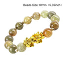 Obsidian Stone Beads Bracelet Pixiu Bring  Wealth Good Luck Feng Shui Chinese Beast Wristband Gold Pixiu Men Women Bracelet