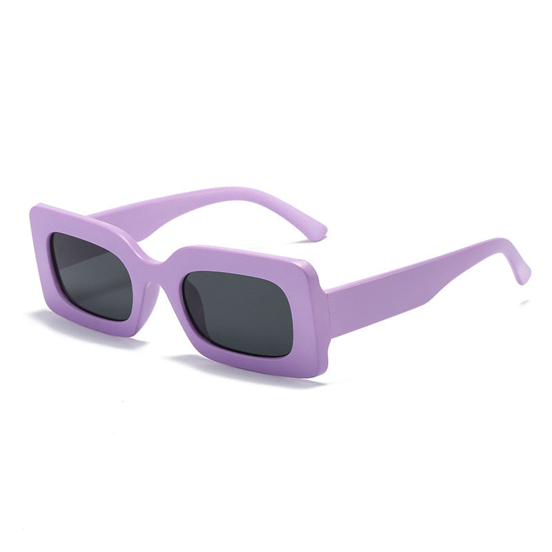 Women's Sunglasses Fashion Vintage Rectangle Frame Purple Pink Square Glasses Girls Sun Glasses Ladies Eyewear UV400