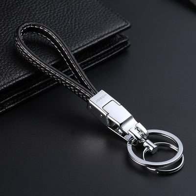 Jobon Luxury Car Keychain Women Men Custom Keychains Leather Key Ring Holder Bag Pendant High-Grade Jewelry Gifts for Men