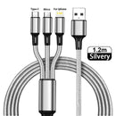 3 In 1 USB Cable Micro USB Type C Mobile Phone Multiple Charging Cord For iPhone 14 13 Pro Max Xiaomi 12 POCO F4 Samsung Redmi