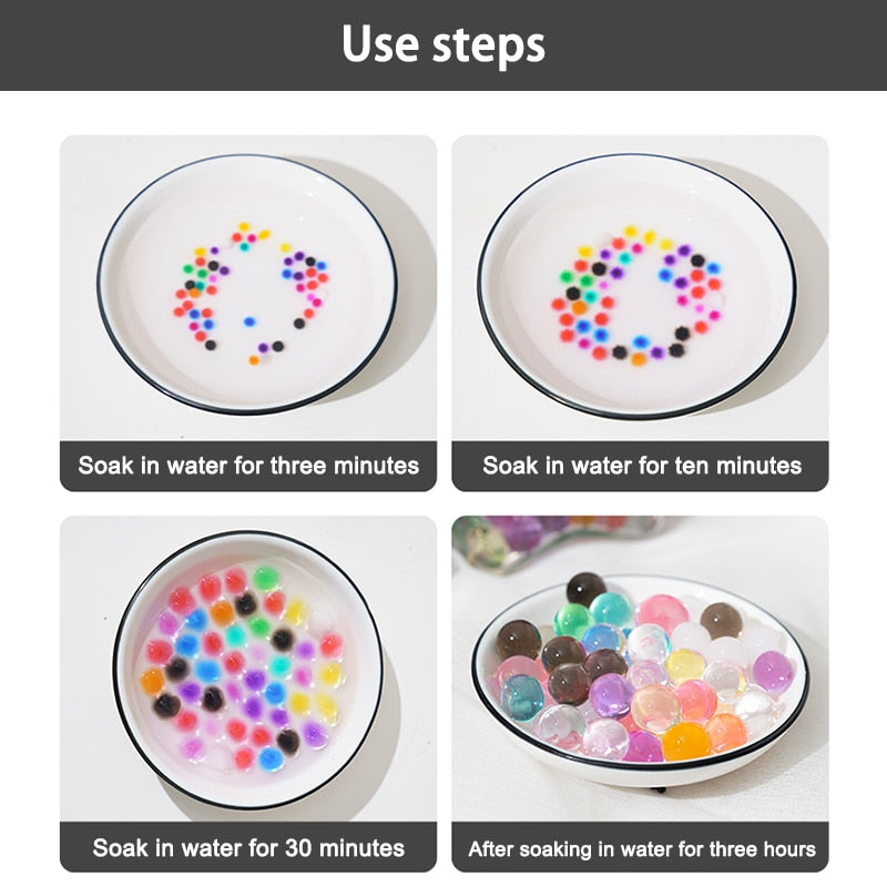 5000pcs Home Decor Water Beads Colorful Pearl Gel Ball Polymer Hydrogel Potted Crystal Mud Soil Grow Magic Jelly Wedding