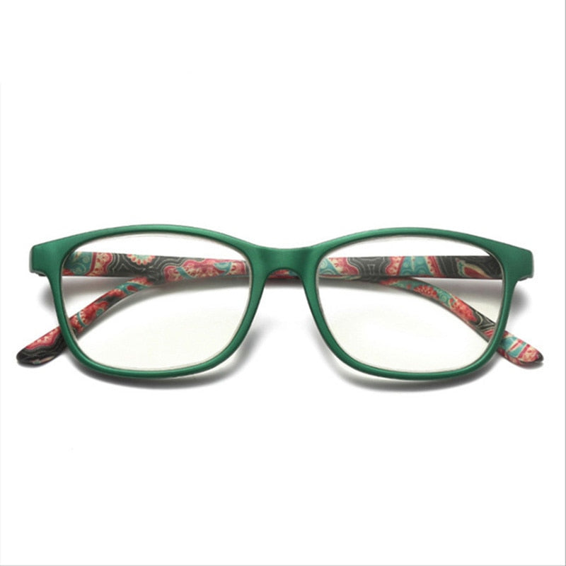 Fashion Women Reading Glasses Flower Print Resin Read Eyeglasses Magnifying Presbyopic Eyewear +1.0~+4.0