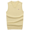 3D Embroidery Logo Polo New Men's 100%Cotton Sweaters Vests Business Casual V-neck Slimming Pullover 8501 Style