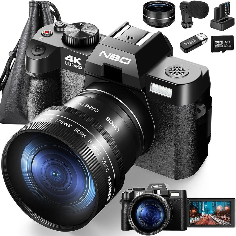 G-Anica ,Digital Camera for Photography and Video, 4K 48MP Vlogging Camera for with 180° Flip Screen,16X Digital Zoom