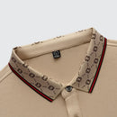 Men's Fashion Short sleeved Summer Polo Shirt High end Design Exquisite Ice Silk Embroidered Breathable T-shirt