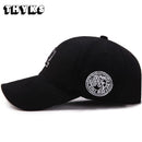 Men's Outdoor Baseball Cap LA Letter Embroidered Hip Hop Hat Adjustable Back Buckle Fishing Sun Hat Unisex Dad Hat