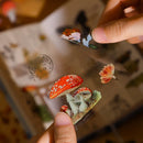 Mr. Paper 100 Pcs/Set Vintage Butterfly Sticker Gift Box Aesthetic Flower Mushroom Scrapbooking Decoration Stationery Stickers