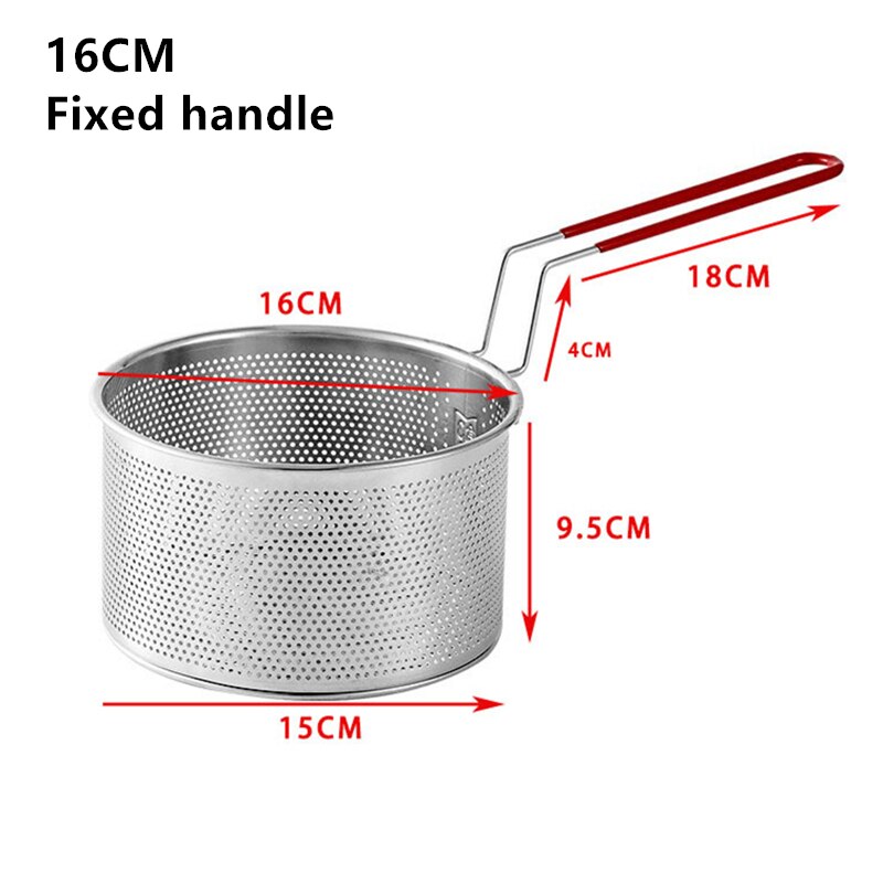 Hot Filter Pasta Spoon Deep Fry Basket Oil Residue Filtration Mesh  Colander for Vegetable French Chips Onion Rings Chicken Wing