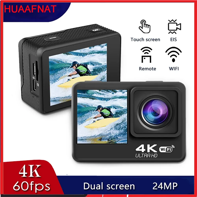 G9Pro Action Camera 4K 60FPS 24MP 2.0 Touch LCD EIS Dual Screen Wi-Fi 170D Waterproof Remote Control 4X Zoom Go Sports Pro Cam