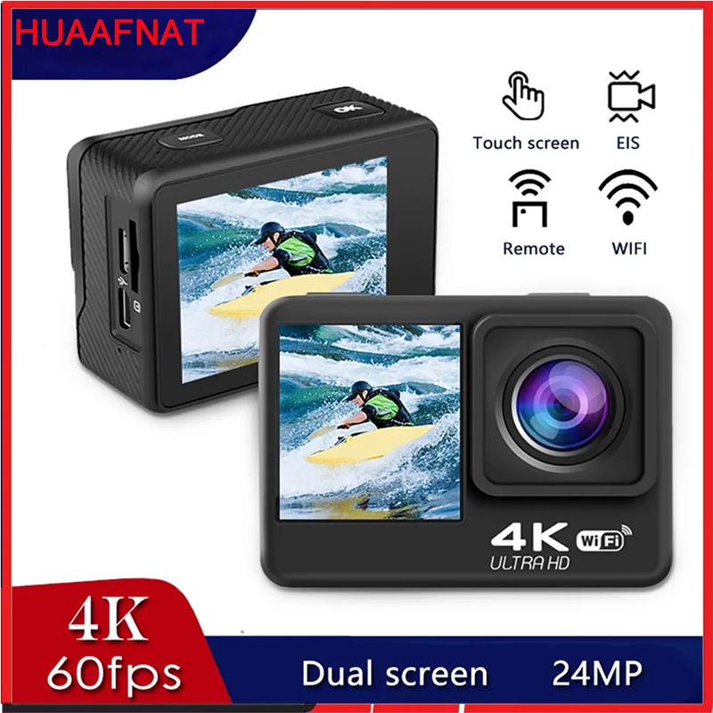G9Pro Action Camera 4K 60FPS 24MP Touch LCD EIS Dual Screen Wi-Fi 170D Waterproof Remote Control 4X Zoom Go Sports Pro Cam