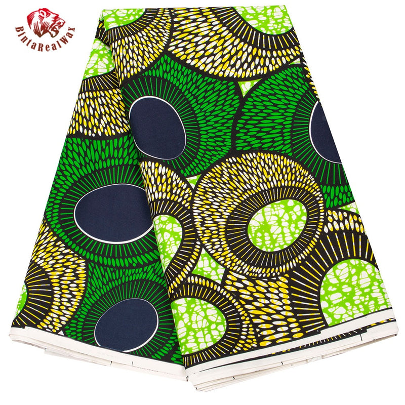 BintaRealWax African Wax Prints Fabric Polyester Ankara Bazin High Quality 6 Yards 3 Yards African Fabric for Party Dress FP6079