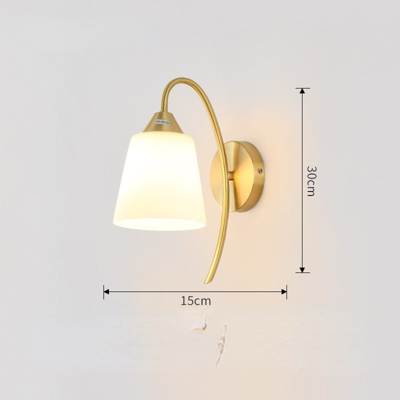 Modern Led Light Gold Glass Ball Wall Lamp Living Room Bathroom Bedroom Bedside Entrance Porch Indoor Lighting Decoration Lamp