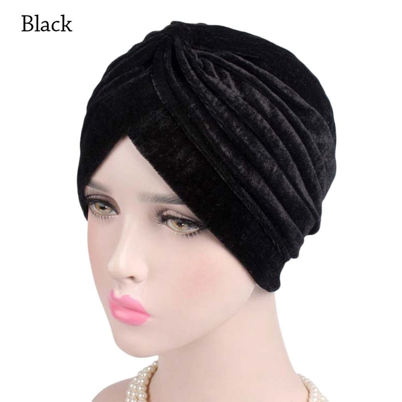 Women Shine Silver Gold Knot Twist Turban Headbands Cap Autumn Winter Warm Headwear Casual Streetwear Female Muslim Indian Hats