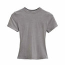 New High Quality Casual T shirt Sexy Slim Short Sleeves Fashion Trend Solid Women Clothing y2k Tops