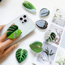 Green Leaves Grip Tok Simulation Leaf socket Folding Griptok Phone Holder Finger Ring Support Foldable Holder Smart phone Socket