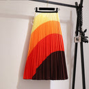 Pleated Skirt Women New  Print Cartoon Pattern  Elastic Women Skirts Big Swing Party Holiday High Waist Skirts