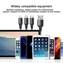 3 In 1 USB Cable Micro USB Type C Mobile Phone Multiple Charging Cord For iPhone 14 13 Pro Max Xiaomi 12 POCO F4 Samsung Redmi