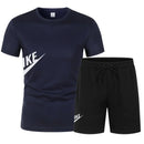 Men's Summer T-shirt and Shorts Set Men's Breathable sportswear Set Casual and Fashionable short-sleeved T-shirt Set